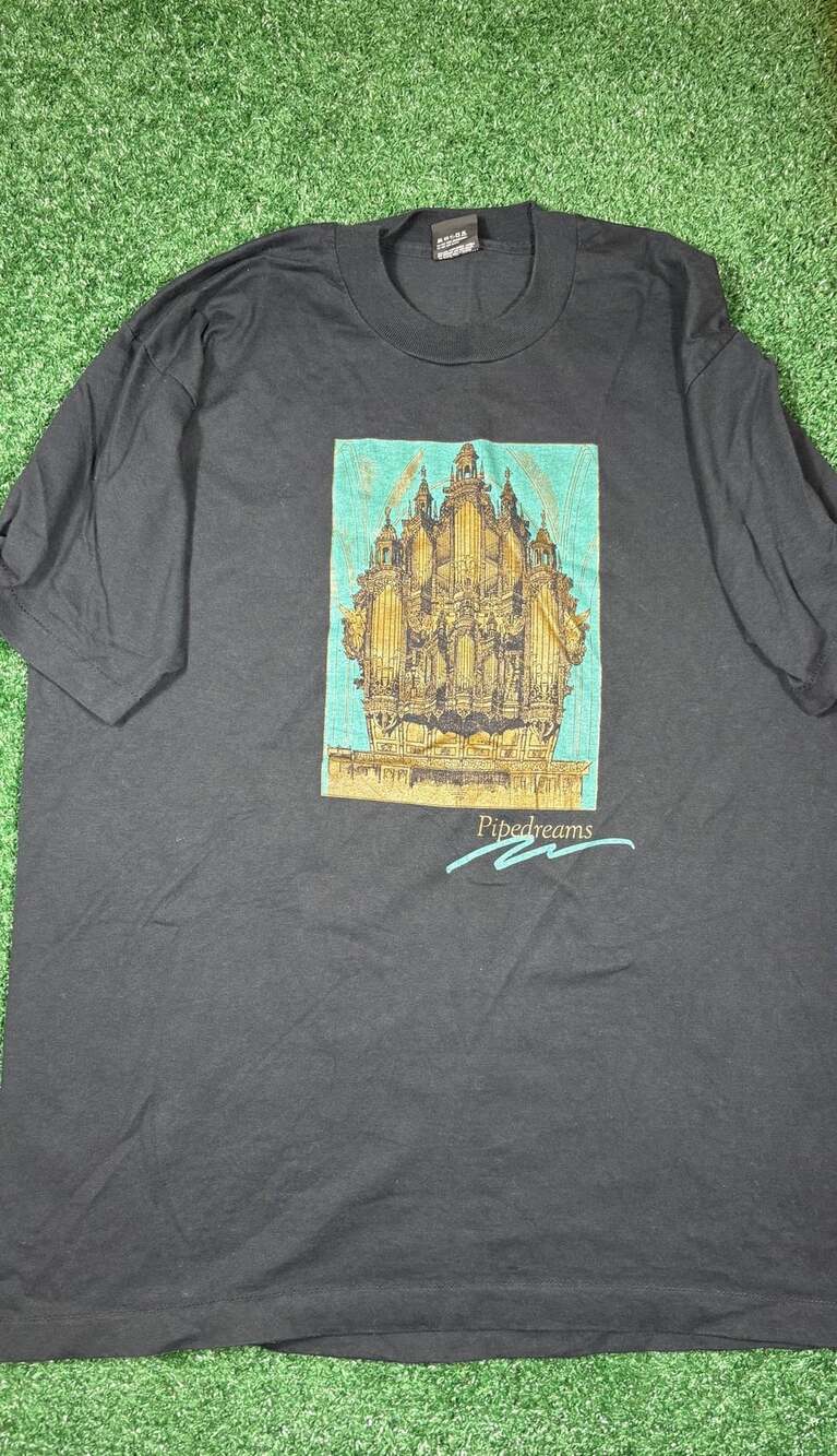 Screen Stars Best Pipedreams Pipe Organ Graphic T-Shirt XL Black Vintage